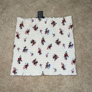 white floral crop top